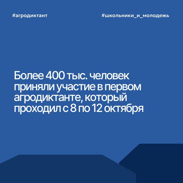 В первом агродиктанте приняли участие более 400 тыс