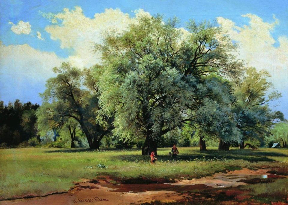 "Ивы, освещенные солнцем", конец 1860х - начало 1870х Холст, масло