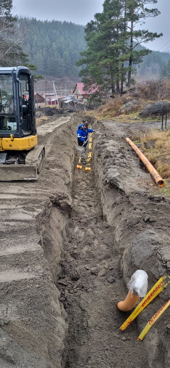 Строительство газопровода продолжается в селе Узнезя Чемальского района, сейчас работы ведутся по ул. Центральной. Задействовано 12 человек, 4 единиц техники Строительство газопровода продолжается в селе Узнезя Чемальского района, сейчас работы ведутся по ул. Центральной. Задействовано 12 человек, 4 единиц техники