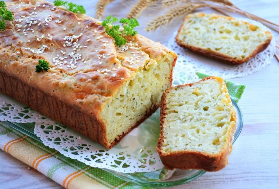 Нежный сырный кекс на кефире