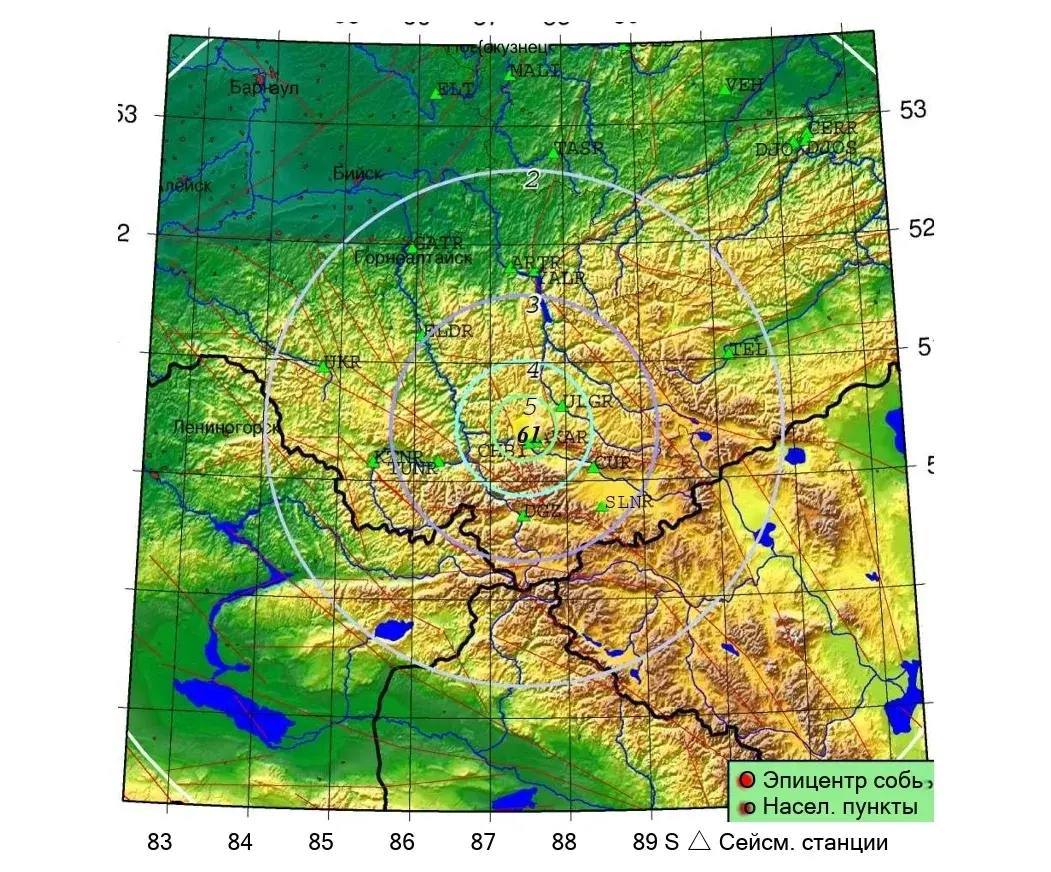 Землетрясение 4,9 балла произошло в Республике Алтай