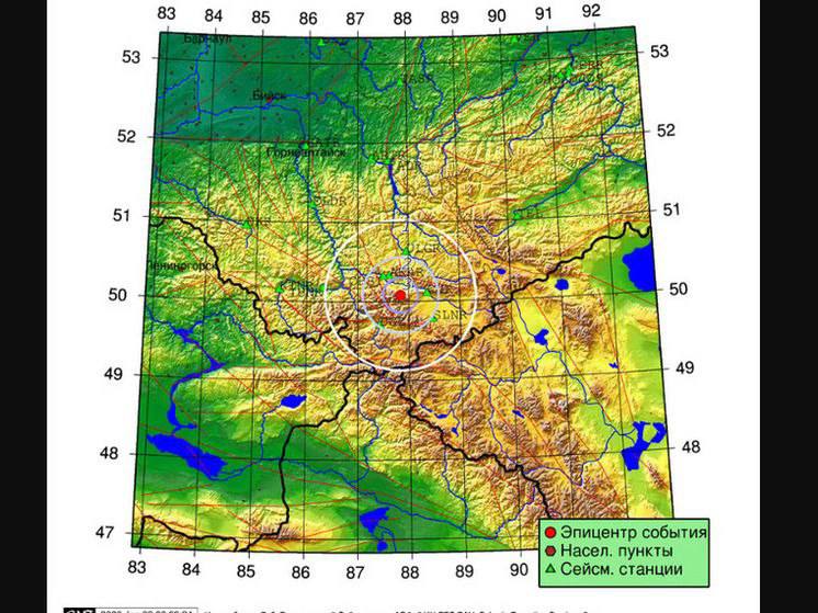 Землетрясение магнитудой 3,4 произошло в Республике Алтай 9 января