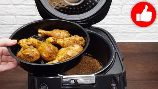 Вкусный обед: курица с гречкой в мультиварке