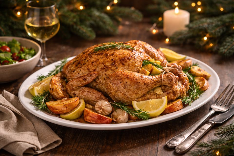 Запечённая курица с яблоками: праздничное чудо на вашем столе