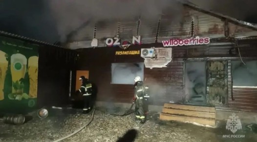 Большой пожар в Онгудае: горел магазин на улице Ленина