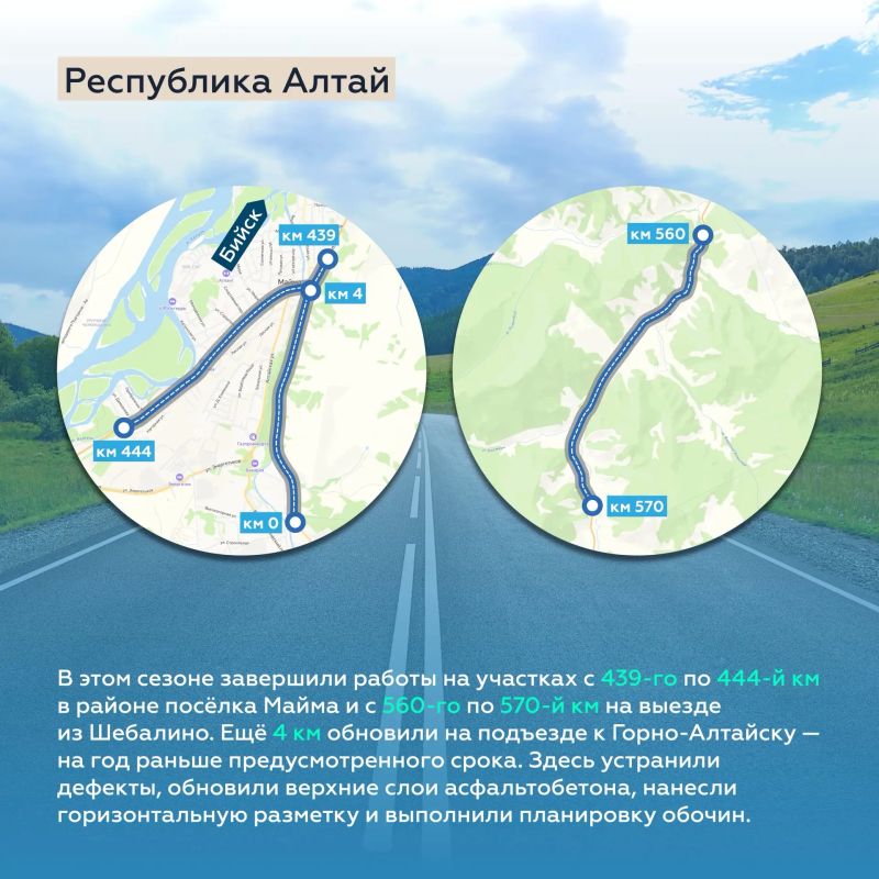 В Республике Алтай продолжаем обновление одной из самых живописных дорог страны В Республике Алтай продолжаем обновление одной из самых живописных дорог страны